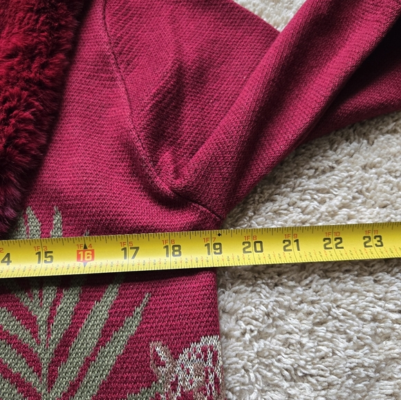 Badgley Mischka Wool Blend Duster Cardigan Womens M Leopard Print Faux Fur - Picture 10 of 11